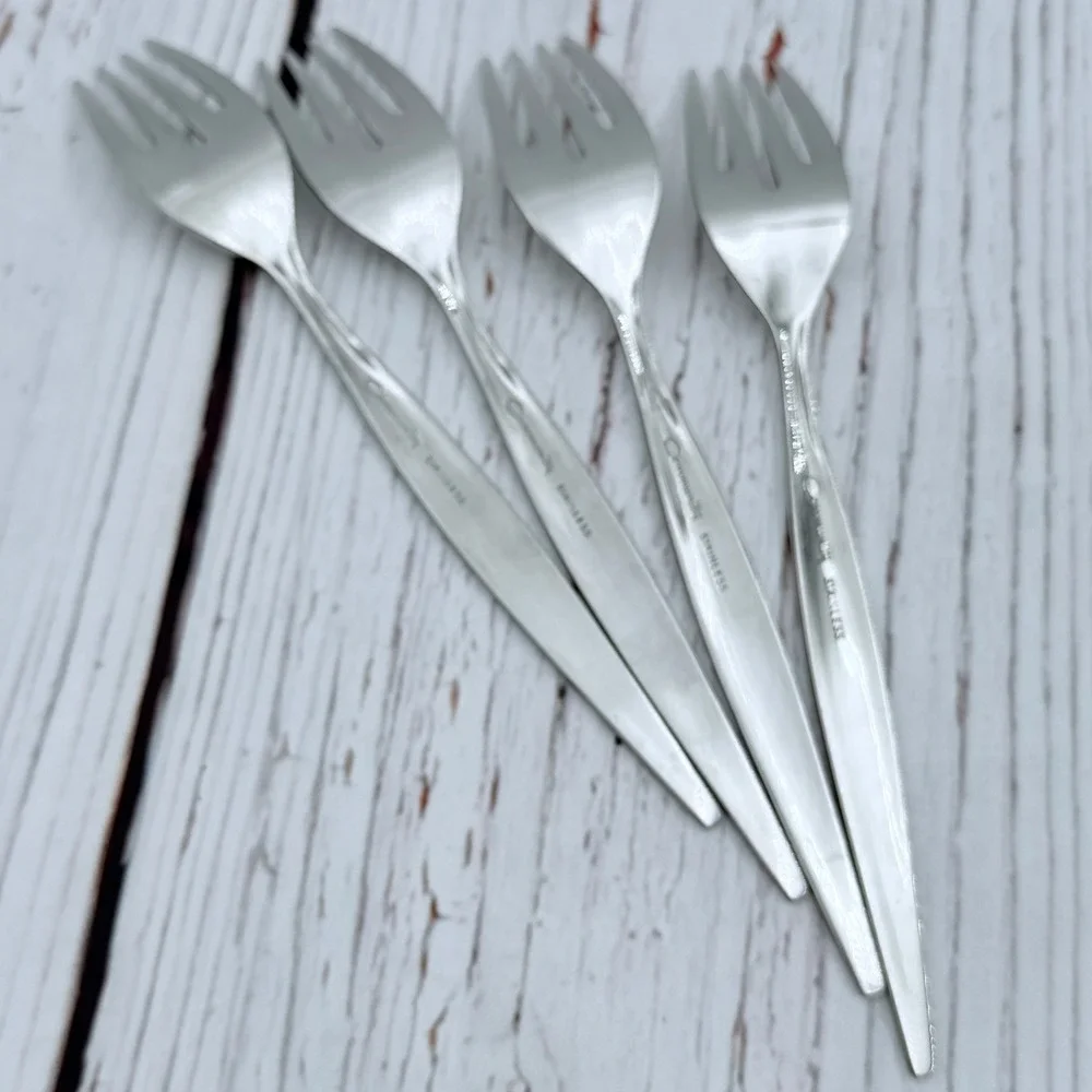 Oneida‎ Community Stainless Venetia 4 Cocktail Seafood Forks 6 Inch MCM 1968